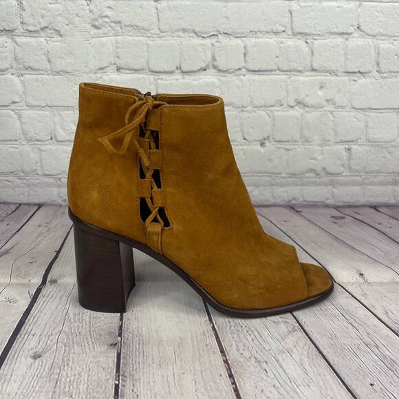 Frye Amy Side Ghillie Ankle Open Toe Booties Women's Size 10M - Picture 1 of 10